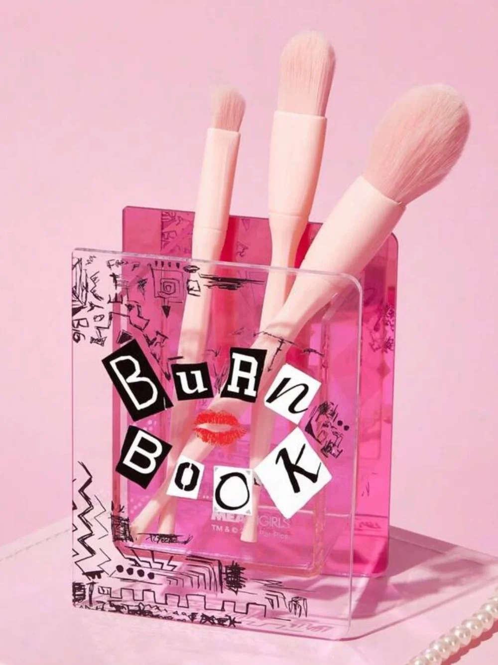 Kohl's Pink Clear Acrylic 'Burn Book' Mini pencil box